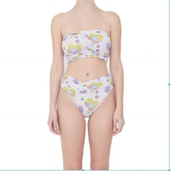 New! Set! Beth Richards Delrey Bikini Top and bottom, 70’s floral bikini, M+S - Picture 4 of 12